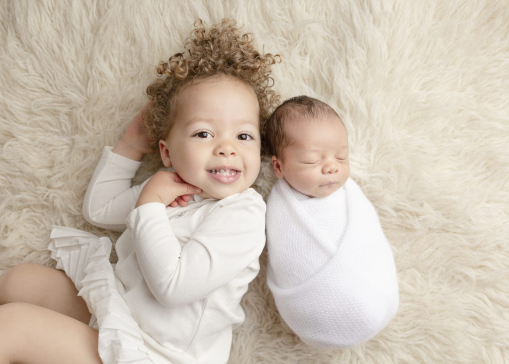 Newborn Photography with sibling
