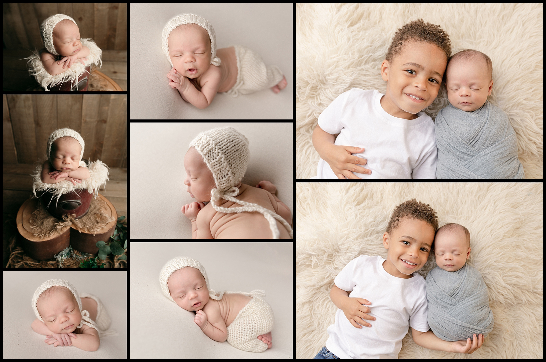 Collage of a newborn baby boy 